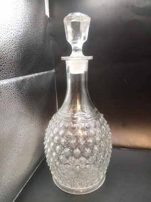 Vintage Anchor Hocking Hobnail Decanter 11.5''Tall Liquor with Stopper Chipped