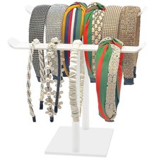Headband Holder Acrylic Organizer Stand Hair Accessories Storage 2-Tier 2-Panel