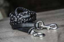 Geflochtener Lederzügel Nordic Horse black COB (240cm Gesamtlänge)