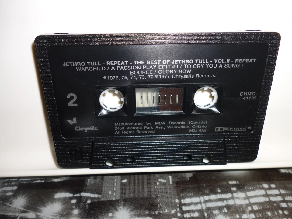 JETHRO TULL. " REPEAT -THE BEST OF . Vol.2 " CASSETTE CANADA  UNDATED. NM COND. - Image 4 of 4