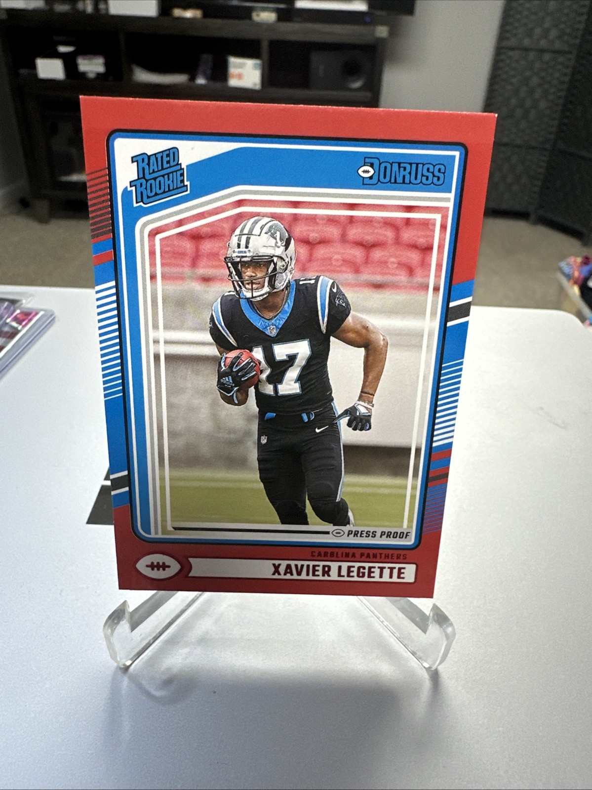 2024 Panini Donruss - Rated Rookie Xavier Legette #323 Red Press Proof (RC)