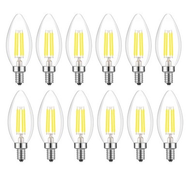 Lamsky E14 LED Bulb Dimmable,110V 400LM 12 Count (Pack of 1), 4w-5000k-12pack 