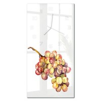 Glas-Wanduhr Im Hochformat FüR Wohnzimmer Weintraube WeißE Zeiger 30X60 Cm