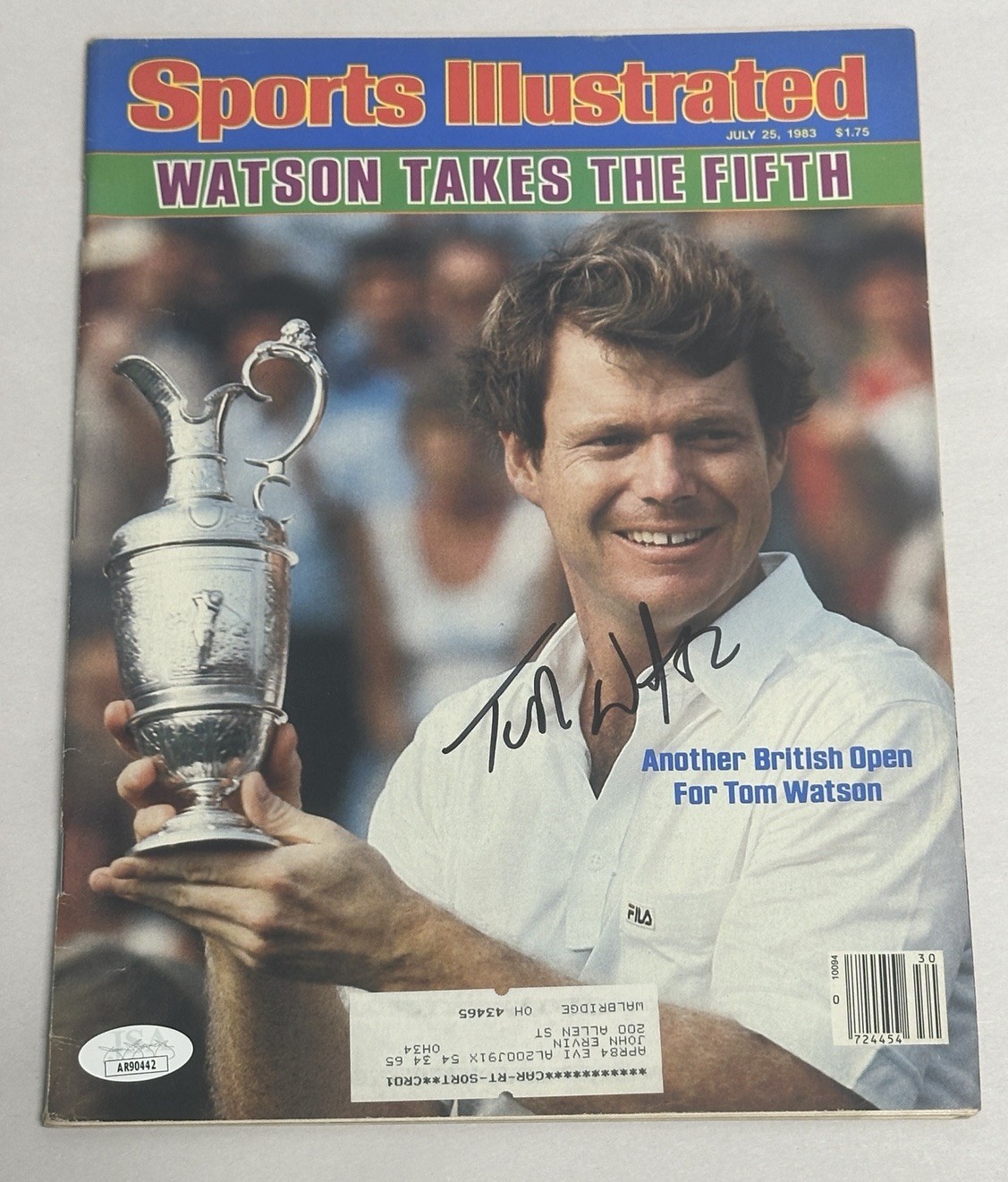 Tom Watson Autographed Signed 1983 Sports Illustrated British Open JSA 