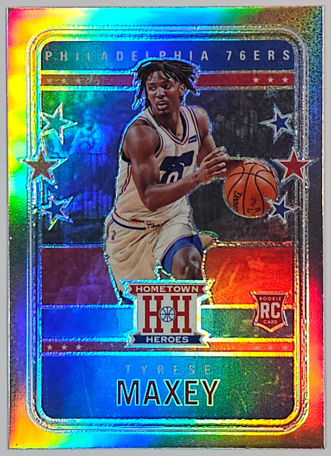 2020-21 Panini Chronicles Hometown Heroes Silver Prizm RC 547 Tyrese Maxey 76ers