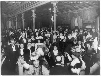 Restaurant Martin,Crowd Celebrating,New Year's Eve,New York City,c1907,NYC