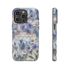 Blue Floral Tough Phone Case, Protective Cover for iPhone, Trendy Designer (...)
