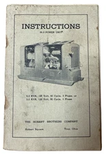 Hobart Brothers Instruction Manual M-5 Power Unit ACGasoline Electric Generator