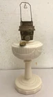 Antique 1930's Era Aladdin Oil Lamp Model B Milk Glass Lincoln Drape