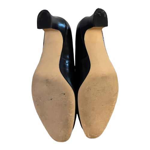Vintage Ros Hommerson Black Classic Pumps Leather Comfort Heels Size 6.5 M - Picture 5 of 5