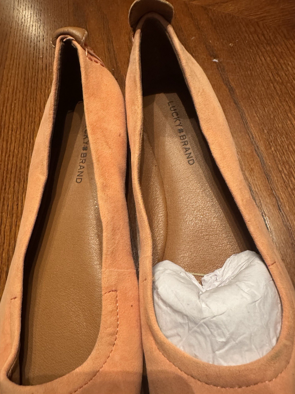 Lucky Brand Women's Suede Flat Size 9 M. New. Color Is Coral. Never Worn