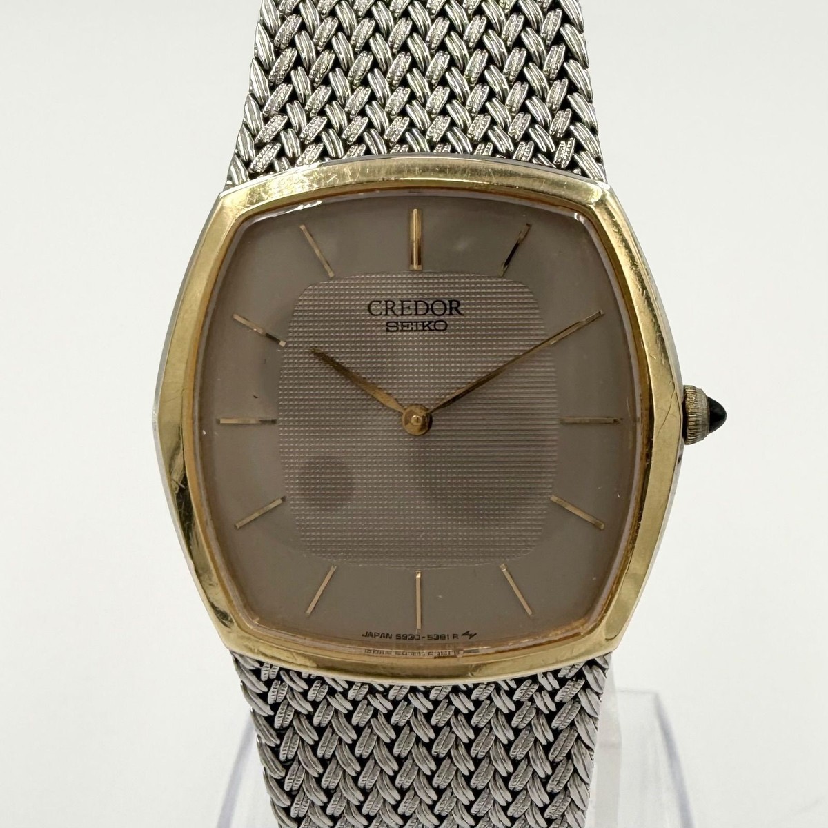 SEIKO Credor 5930-5391 SS/K14 Quartz Men's Watch Working 17.5cm