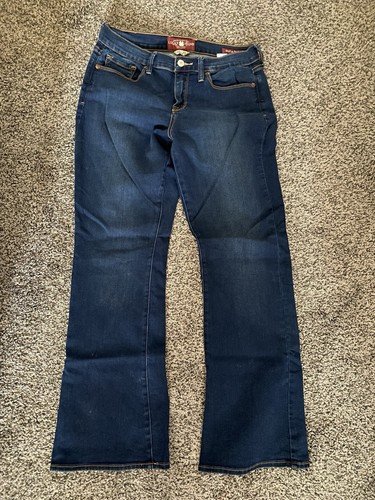 Jeans Lucky Brand 10 Sofia taglio stivaletto elasticizzato blu scuro denim bootcut lunghezza caviglia - Foto 3 di 7