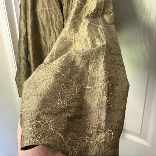 Blusa Jaclyn Smith Vintage Seda Oro Bordado 3X - Imagen 5 de 6