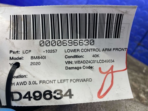 2020-2025 BMW 840I AWD 3.0L FRONT LEFT FORWARD LOWER CONTROL ARM OEM - Picture 15 of 15