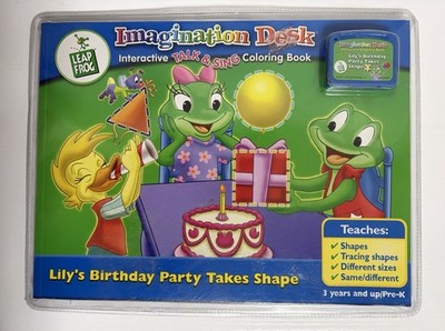 LeapFrog Imagination Desk Coloring Book Cartridge Shapes Lily's Birthday Party