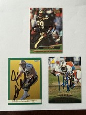 3 Autographed New Orleans Saints Football Cards