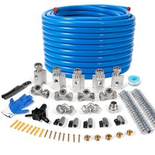 3/4" 100 200 300ft Compressed Air Line Kit for Shop/Garage, Hdpe-Aluminum Rap...