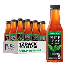 Pure Leaf Unsweetened Iced Tea - Zero Calories Sugar, Pack of 12 Bottles