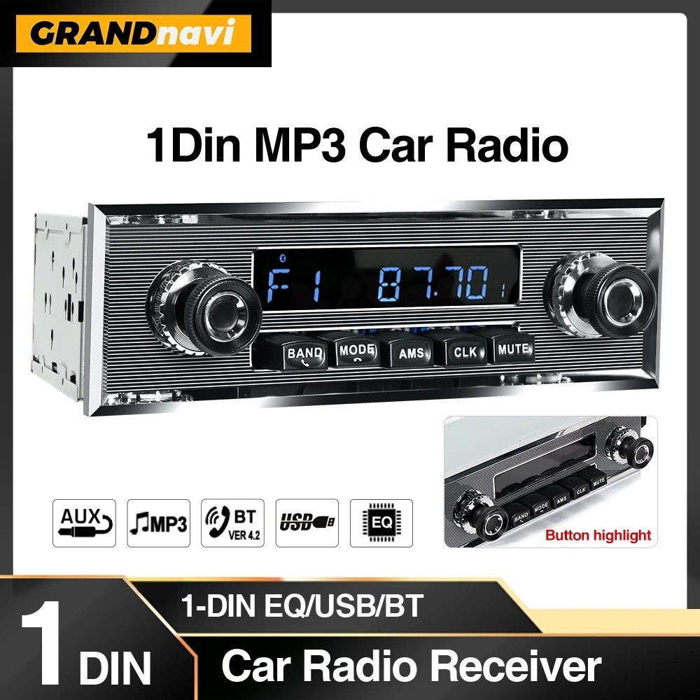 Mp3 Player Classic Car Retro Audio Stereo Support Fm Aux Eq Usb