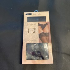 new Fredericks of hollywood black lace top fishnet thigh high