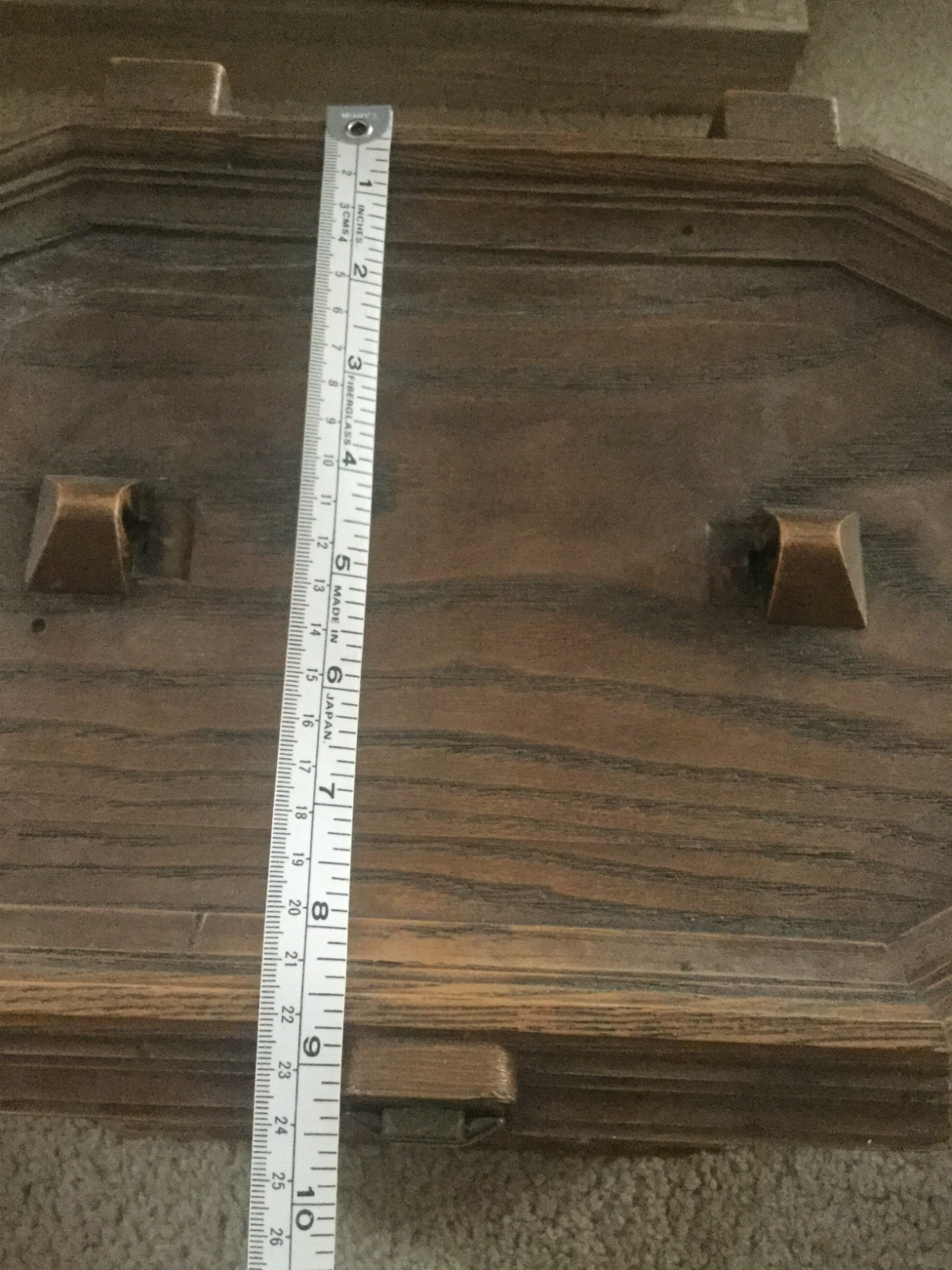 Sewing Box Basket by Lerner USA Faux Wood Plastic Large Size with Tray 9"Tall