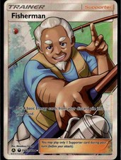 Fisherman Shiny Holo Rare Hidden Fates Shiny Vault SV83/SV94 Supporter Pokemon C on eBay