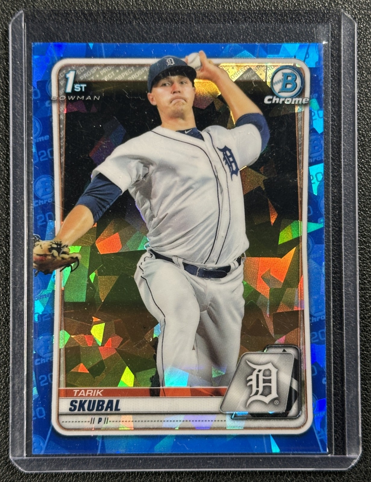 TARIK SKUBAL 2020 BOWMAN CHROME SAPPHIRE #BCP-108 1ST PROSPECT REFRACTOR TIGERS