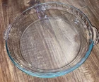 Pyrex #229 Bakeware 9.5”  Scalloped Glass Pie Plate Dish Vintage