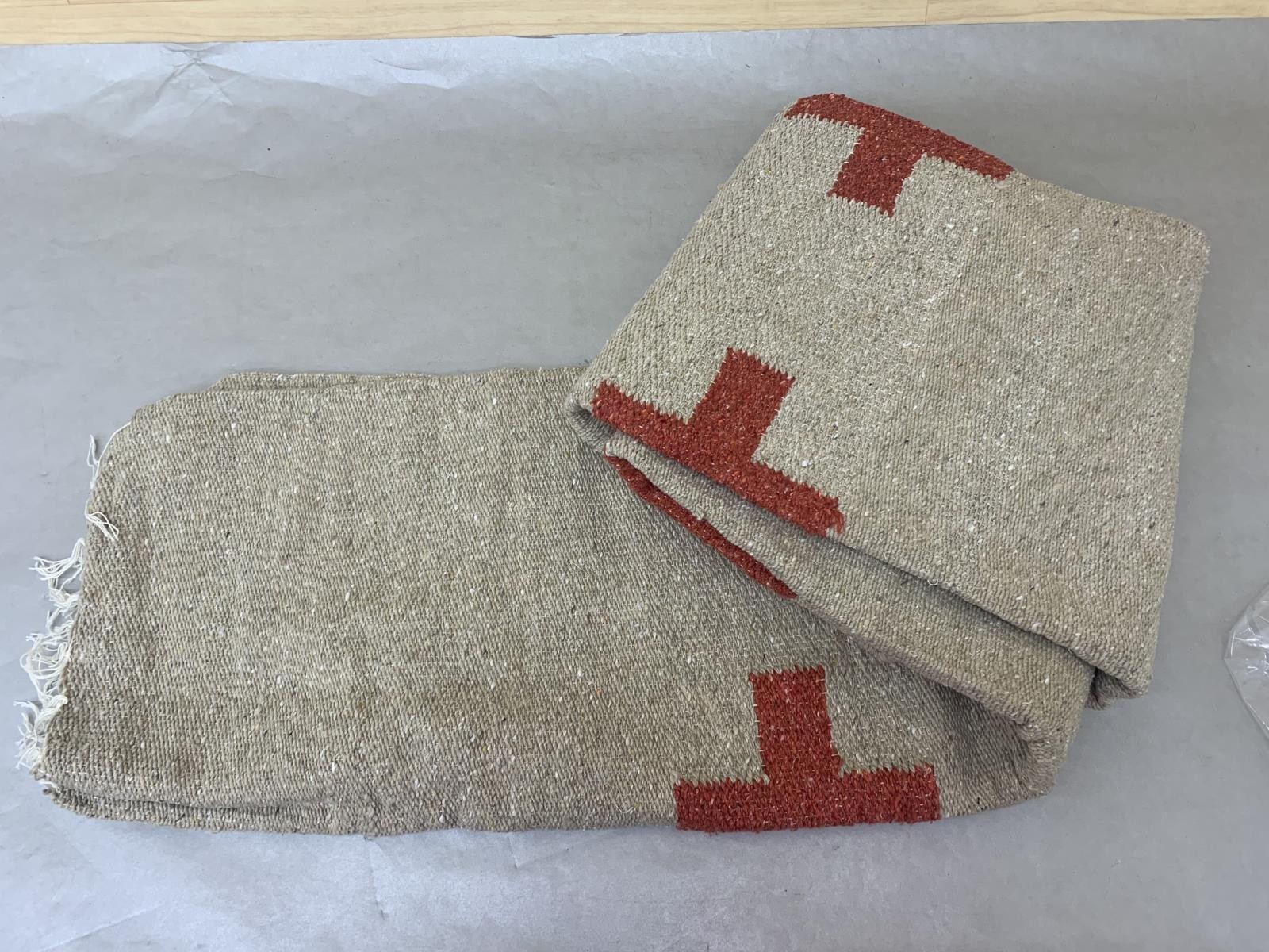 Trek Light Gear Positive Vibrations Handwoven Tan / Rust Midweight Blanket