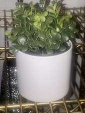 Potted Faux Plant Indoor Decorative Use White Planter