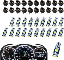 20x T5 74 17 37 3 Led Instrument Gauge Cluster Dash Light Bulbs W Sockets White