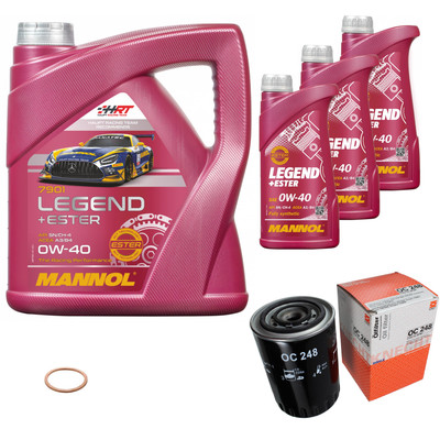 MAHLE Ölfilter 7 L MANNOL Legend+Ester 0W-40 für Fiat Ducato 2.8 JTD