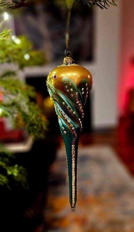 JAY STRONGWATER ICICLE 8.5” FINIAL GLASS ORNAMENT SWAROVSKI CRYSTALS NEW NO BOX