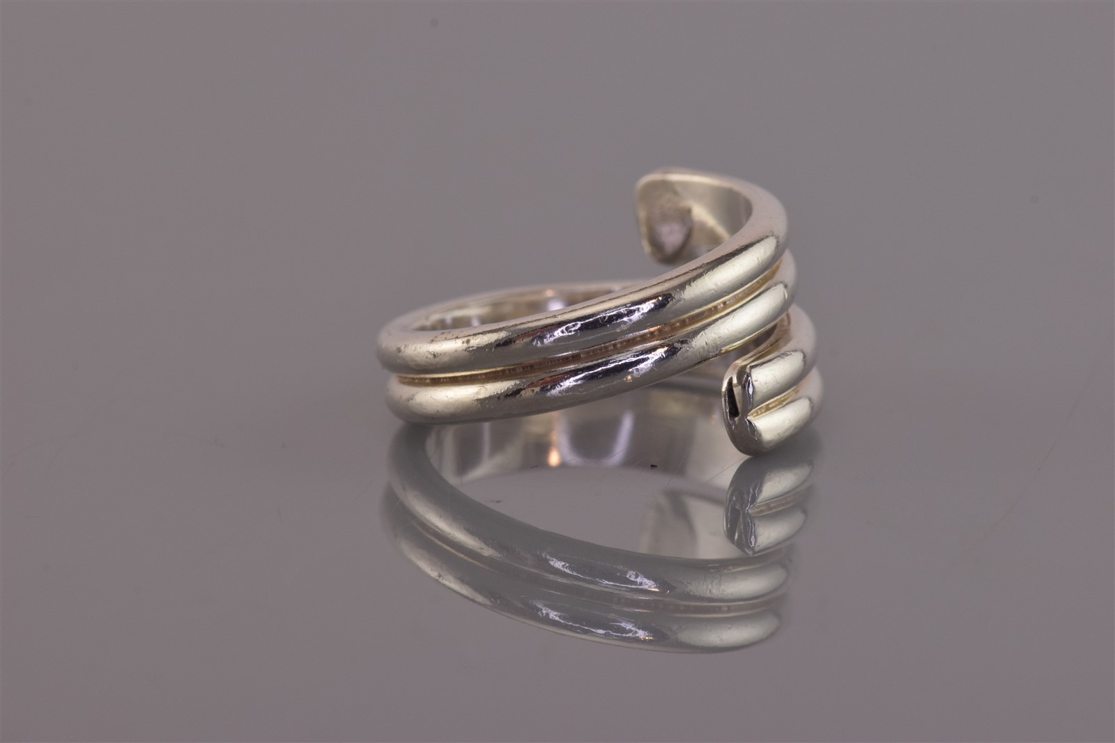 Sterling Silver Double Solid Wrap Around Band Rin… - image 3