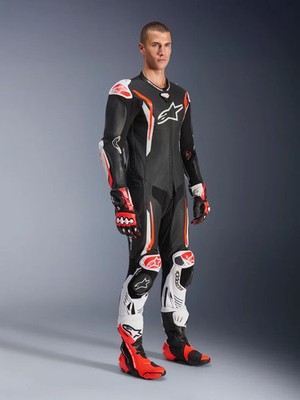 Alpinestars GP Tech V5 One Piece Motorcycle Leather Suit AAA Black White Red Flu