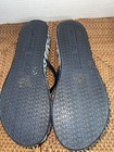 Authentic Michael, Kors Platform Flip-Flops Size 11, NavyWhite W/ Silver Logo — photo 4