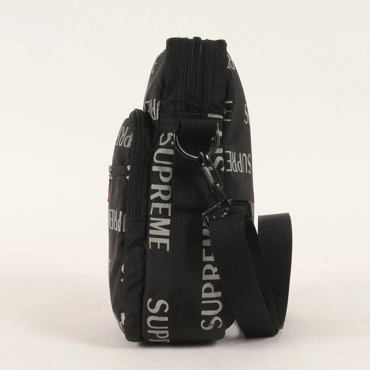 Sac Supreme / Logo Réfléchissant Motif Épaule 3M Répétition Noir