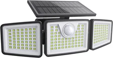 Outdoor Solar Security Lighting - 2500LM, 3 Head 270° Wide Angle, Motion Sensor