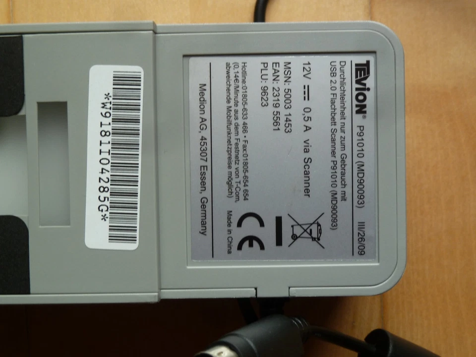 Tevion Durchlichteinheit P91010 für Flachbett Scanner MD90093 - Bild 3 von 3