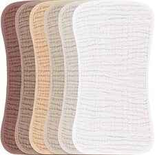 Muslin Baby Burp Cloths Sets for Unisex- 6 Pack Large 100 Cotton Burping Clo...