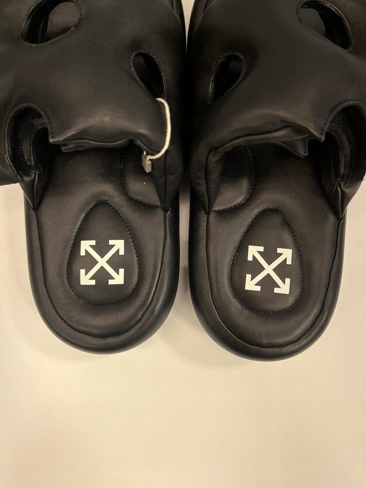 Off-White Meteor Padded Leather Slides Black Men's Shoes EU42 New From Japan thumbnail 5
