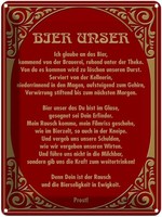Blechschild 40X30 Cm Alkohol Prost Bier Unser Spruch Zitat Deko Geschenk Metall