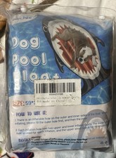 DOG POOL FLOAT 59 X 27 X 4 Doggie SHARK Floatie Inflatable for Dogs