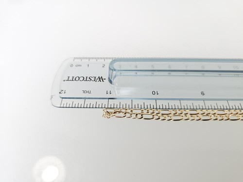 22 Zoll 10K Gelbgold 3,4 mm hohle Figarokette Halskette 3,9 g (AM1089080) - Bild 8 von 8