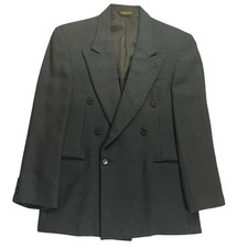Vintage 80s Double-Breasted Textured Weave Blazer Men's 39R by Zeidler USA Made