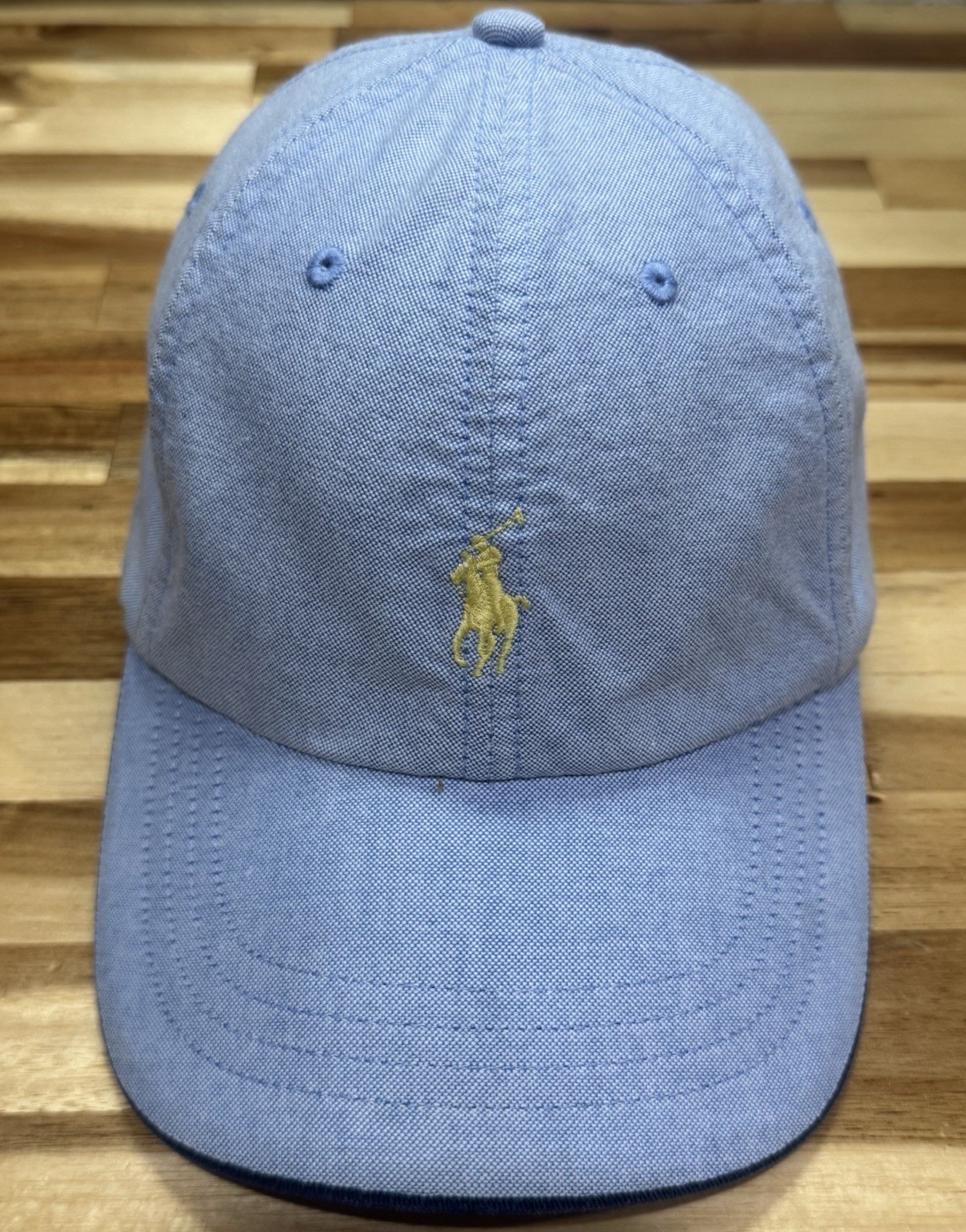 Polo Ralph Lauren blu Oxford cappello papà OSFA blu chiaro ricamato giallo pony