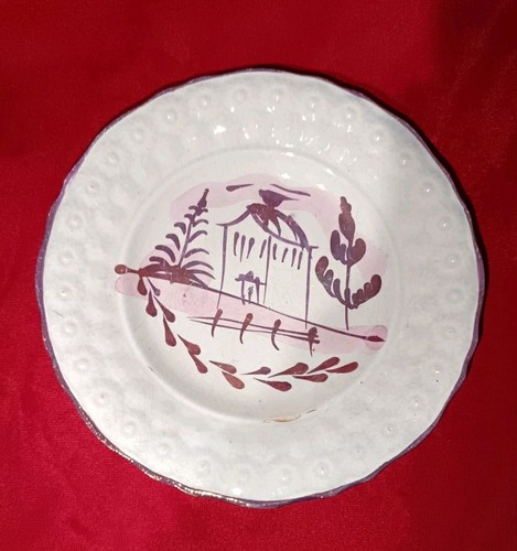 19th Century Staffordshire Pink Lustre Ware Saucer/Side Plate - Picture 1 of 6