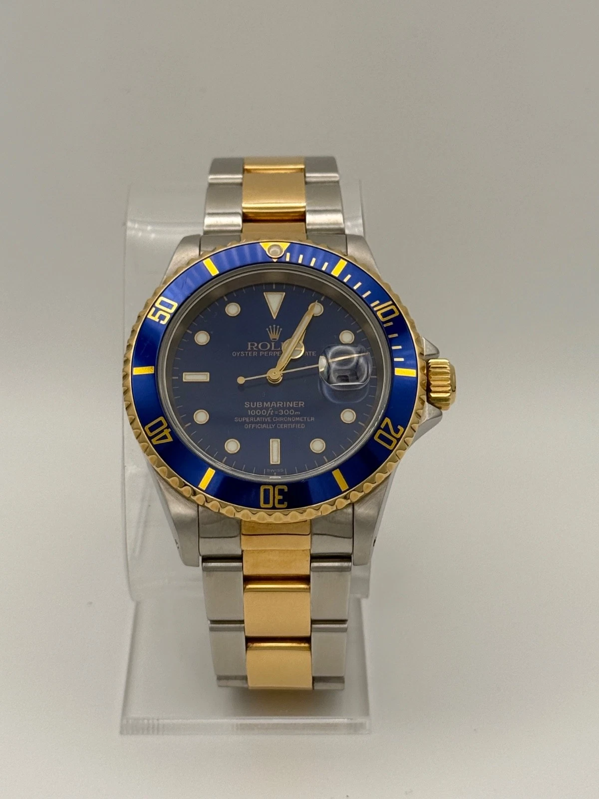 Rolex Submariner Bluesy 116613LB Silver and Gold Oyster Bracelet with Blue Bezel