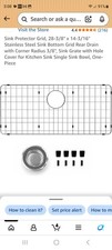 Sink Protector Grid, 28-3/8" x 14-3/16" Stainless Steel Sink Bottom Grid Rear...